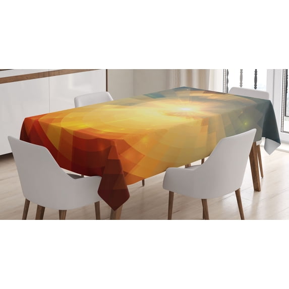Ambesonne Abstract Tablecloth Rectangular Table Cover, Sunbeams in Clear Sky, 60"x90", Multicolor