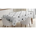thumbnail image 1 of Ambesonne Abstract Tablecloth Rectangular Table Cover, Traditional Crown Sign, 52"x70", White Black, 1 of 4
