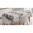 thumbnail image 1 of Ambesonne Abstract Tablecloth Rectangular Table Cover, Triangles Squares Plygons, 52"x70", Grey Black Cocoa, 1 of 3