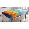 thumbnail image 1 of Ambesonne Abstract Tablecloth Rectangular Table Cover, Tropic Beach Palms, 52"x70", Orange Blue White, 1 of 4