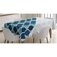 thumbnail image 1 of Ambesonne Abstract Tablecloth Rectangular Table Cover, Wavy Stripes Spirals, 52"x70", Turquoise Dark Blue, 1 of 4