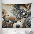 thumbnail image 1 of Ambesonne Abstract Tapestry King Size, Surreal Swirling Posh Art, 104"x88", Dark Slate Blue and Tan, 1 of 2