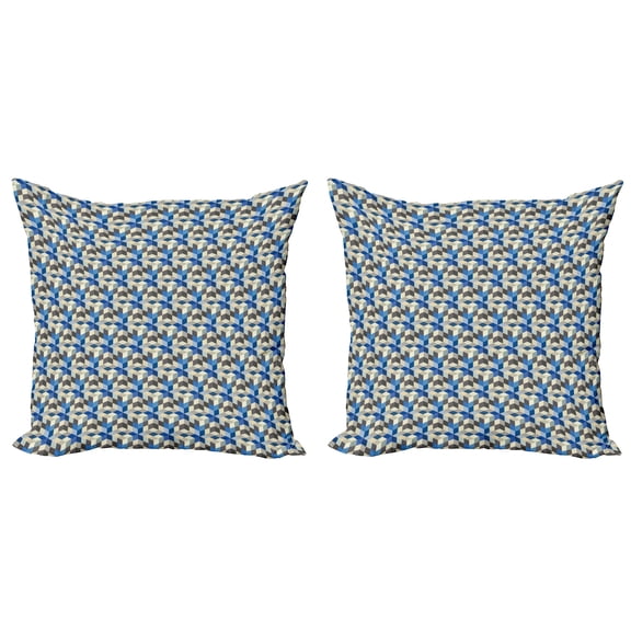 Ambesonne Abstract Throw Pillow Cover 2 Pack, 3D Cube Modern Art, 24", Multicolor