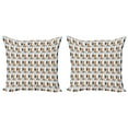 thumbnail image 1 of Ambesonne Abstract Throw Pillow Cover 2 Pack, Bicolour Round Long Shapes, 16", Pastel Purple Multicolor, 1 of 2