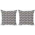 thumbnail image 1 of Ambesonne Abstract Throw Pillow Cover 2 Pack, Brush Mark Effect Stripes, 24", White and Black, 1 of 2