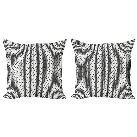 Ambesonne Abstract Throw Pillow Cover 2 Pack, Brushstroke Bold Bar, 20", Dark Slate Blue Beige