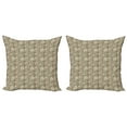 thumbnail image 1 of Ambesonne Abstract Throw Pillow Cover 2 Pack, Circles and Lines, 16", Sage Green Brown Blush, 1 of 2