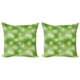 thumbnail image 1 of Ambesonne Abstract Throw Pillow Cover 2 Pack, Circular Rounded Eco, 24", Hunter Green White, 1 of 2