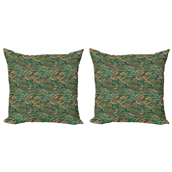 Ambesonne Abstract Throw Pillow Cover 2 Pack, Colorful Swirled Lines, 20", Multicolor