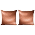 thumbnail image 1 of Ambesonne Abstract Throw Pillow Cover 2 Pack, Comb Pattern Waves, 24", Pale Rust, 1 of 2