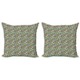 thumbnail image 1 of Ambesonne Abstract Throw Pillow Cover 2 Pack, Complex Vivid Triangles, 24", Multicolor, 1 of 2