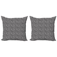 thumbnail image 1 of Ambesonne Abstract Throw Pillow Cover 2 Pack, Creative Bar Squares, 24", Charcoal Grey White, 1 of 2