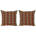 thumbnail image 1 of Ambesonne Abstract Throw Pillow Cover 2 Pack, Curved Spiral Arrows, 16", Multicolor, 1 of 2