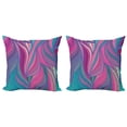thumbnail image 1 of Ambesonne Abstract Throw Pillow Cover 2 Pack, Curved Stripe Pattern Wavy, 24", Multicolor, 1 of 2