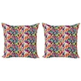 thumbnail image 1 of Ambesonne Abstract Throw Pillow Cover 2 Pack, Diagonal Colorful Tile, 20", Multicolor, 1 of 2