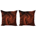 thumbnail image 1 of Ambesonne Abstract Throw Pillow Cover 2 Pack, Digital Swirls Floral, 18", Orange, 1 of 7