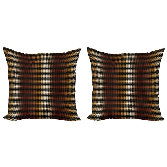 Ambesonne Abstract Throw Pillow Cover 2 Pack, Dotted Continued Pattern, 20", Grey Multicolor