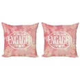 thumbnail image 1 of Ambesonne Abstract Throw Pillow Cover 2 Pack, Engagement Card, 20", Salmon Pink and White, 1 of 5