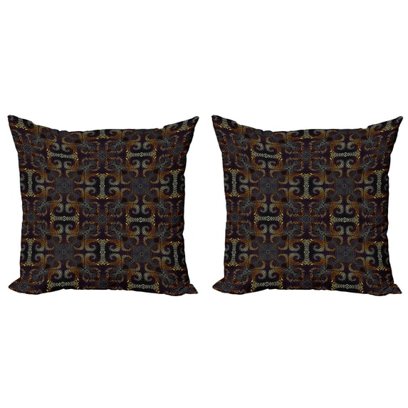 Ambesonne Abstract Throw Pillow Cover 2 Pack, Irregular Mosaic Inspired, 18", Multicolor