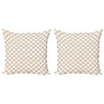 thumbnail image 1 of Ambesonne Abstract Throw Pillow Cover 2 Pack, Japanese Style Circular, 24", Camel and White, 1 of 2