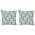 thumbnail image 1 of Ambesonne Abstract Throw Pillow Cover 2 Pack, Lemon Pattern Citrus, 18", Pale Green and Violet, 1 of 2