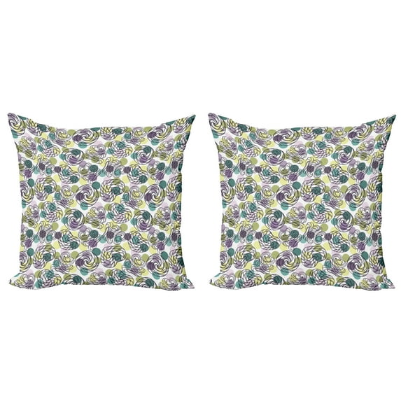 Ambesonne Abstract Throw Pillow Cover 2 Pack, Lollipop Pastel Dots, 24", Multicolor