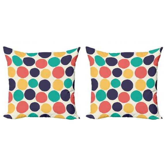 Ambesonne Abstract Throw Pillow Cover 2 Pack, Modern Grunge Illustration, 16", Multicolor