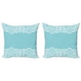 thumbnail image 1 of Ambesonne Abstract Throw Pillow Cover 2 Pack, Ornamental Art Pattern, 16", Pale Blue White, 1 of 7