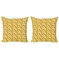 thumbnail image 1 of Ambesonne Abstract Throw Pillow Cover 2 Pack, Pixel Art Grunge Squares, 20", Pastel Yellow Paprika, 1 of 5