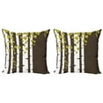 thumbnail image 1 of Ambesonne Abstract Throw Pillow Cover 2 Pack, Silhouette of Tree, 24", Brown Green and White, 1 of 2