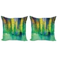 thumbnail image 1 of Ambesonne Abstract Throw Pillow Cover 2 Pack, Spring Flowers, 24", Green Yellow, 1 of 5