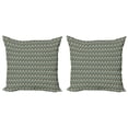 thumbnail image 1 of Ambesonne Abstract Throw Pillow Cover 2 Pack, Swirled Raindrops, 16", Mint Green Seafoam Brown, 1 of 2
