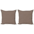 thumbnail image 1 of Ambesonne Abstract Throw Pillow Cover 2 Pack, Traditional Oval Motif, 18", Brown Black White, 1 of 2