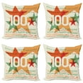 thumbnail image 1 of Ambesonne Abstract Throw Pillow Cover 4 Pack, Birthday Wishes, 16", Pale Green and Vermilion, 1 of 7