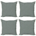 thumbnail image 1 of Ambesonne Abstract Throw Pillow Cover 4 Pack, Classic Three-Angle Shapes, 18", Pale Sepia Dark Sky Blue, 1 of 2