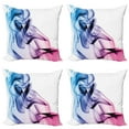thumbnail image 1 of Ambesonne Abstract Throw Pillow Cover 4 Pack, Colorful Smoke Flow, 18", Fuchsia Blue, 1 of 7