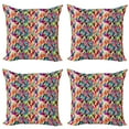 thumbnail image 1 of Ambesonne Abstract Throw Pillow Cover 4 Pack, Diagonal Colorful Tile, 18", Multicolor, 1 of 2