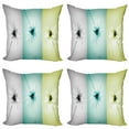 thumbnail image 1 of Ambesonne Abstract Throw Pillow Cover 4 Pack, Different Daisy Flower, 16", Avocado Green Turquoise, 1 of 6