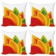 thumbnail image 1 of Ambesonne Abstract Throw Pillow Cover 4 Pack, Digital Autmun Leaf, 20", Orange Green, 1 of 6