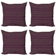 thumbnail image 1 of Ambesonne Abstract Throw Pillow Cover 4 Pack, Digital Colorful Streaks, 16", Dark Purple Mustard, 1 of 2