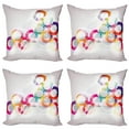thumbnail image 1 of Ambesonne Abstract Throw Pillow Cover 4 Pack, Disc Shapes Circles, 16", Purple Orange, 1 of 5