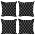 thumbnail image 1 of Ambesonne Abstract Throw Pillow Cover 4 Pack, Flower Inspiration Graphic, 18", Charcoal Grey and White, 1 of 2