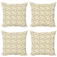 thumbnail image 1 of Ambesonne Abstract Throw Pillow Cover 4 Pack, Funky Molecule Like, 18", Orange Grey Pale Blue, 1 of 2