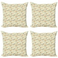 thumbnail image 1 of Ambesonne Abstract Throw Pillow Cover 4 Pack, Funky Molecule Like, 20", Orange Grey Pale Blue, 1 of 2