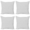thumbnail image 1 of Ambesonne Abstract Throw Pillow Cover 4 Pack, Geometric Monochrome Print, 18", Charcoal Grey and White, 1 of 2