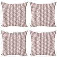 thumbnail image 1 of Ambesonne Abstract Throw Pillow Cover 4 Pack, Grungy Calligraphic Xoxo, 18", Ruby Black White, 1 of 2