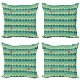 thumbnail image 1 of Ambesonne Abstract Throw Pillow Cover 4 Pack, Half Circles Spirals, 16", Multicolor, 1 of 2
