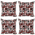 thumbnail image 1 of Ambesonne Abstract Throw Pillow Cover 4 Pack, Minimalist Retro, 20", Vermilion and Charcoal Grey, 1 of 2