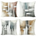 thumbnail image 1 of Ambesonne Abstract Throw Pillow Cover 4 Pack, Modern Brushstroke Shapes, 20", Amber Blue Grey and White, 1 of 4