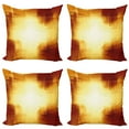 thumbnail image 1 of Ambesonne Abstract Throw Pillow Cover 4 Pack, Modern Grid Design, 18", Dark Orange and Yellow, 1 of 6